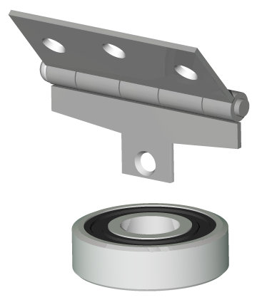 3D drawing of hinge with ballbearing